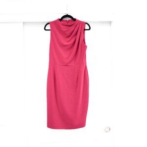 Black Halo Size 8 Pink Fuchsia Corrine Draped Cowl Neck Sheath Dress